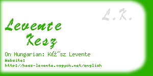 levente kesz business card